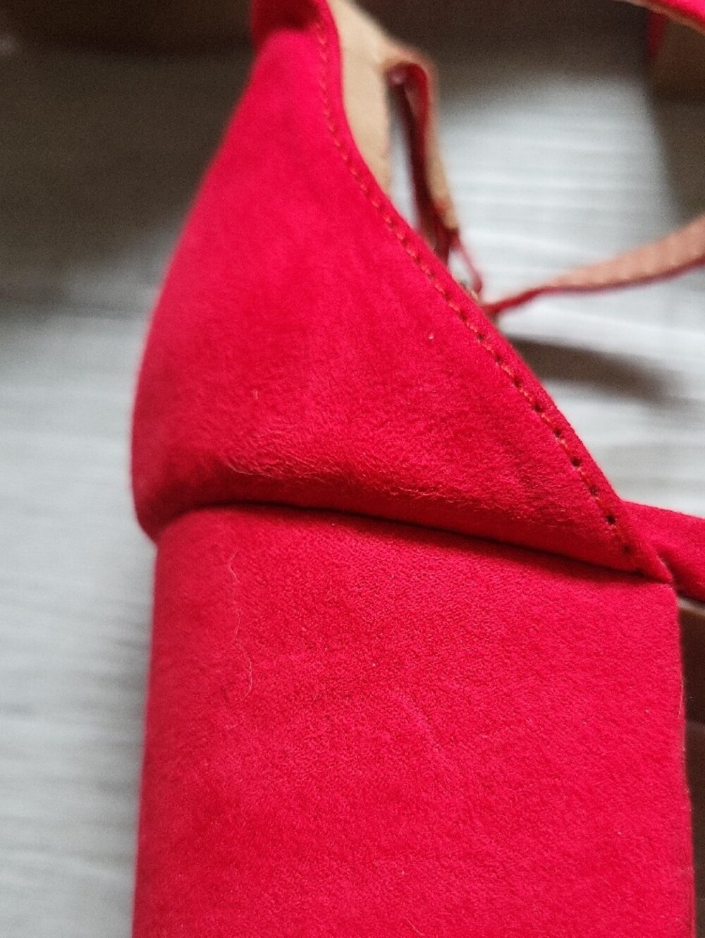 Merona Red Suede Block Heel Ankle-Strap Sandals - Picture 6 of 8